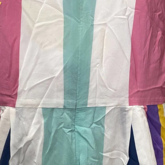 Slate & Willow Combo Striped Faux Wrap Dress Cap Sleeve Size 8 Pink/Yellow - Picture 15 of 16